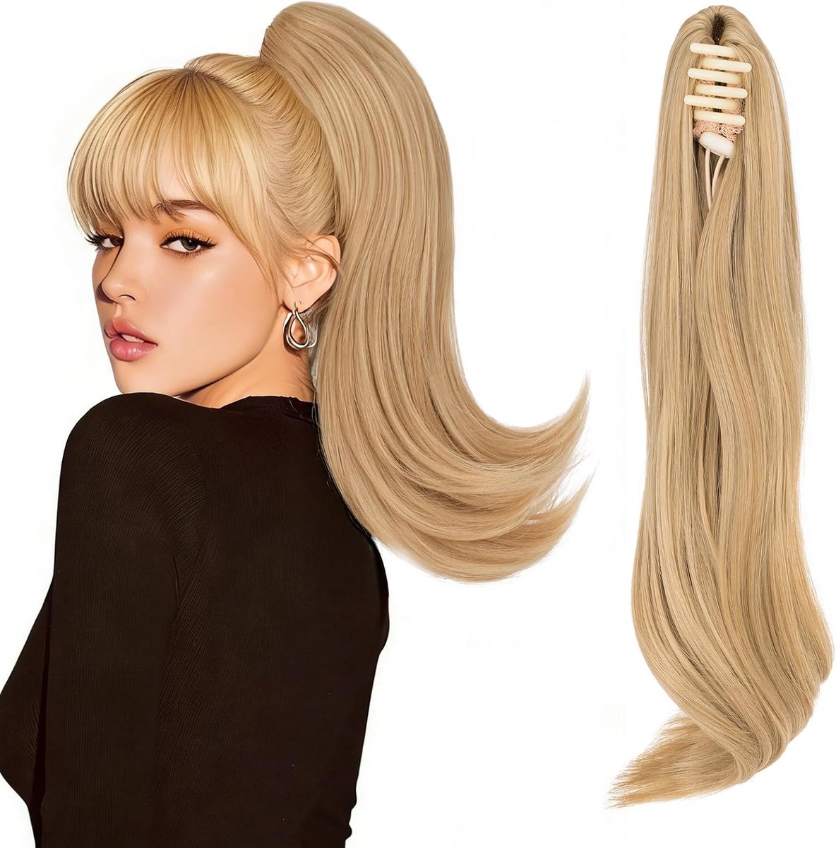 Ponytail Clip - 40 cm - synthetisch - hittebestendig - natuurlijke uitstraling - ShopVlot