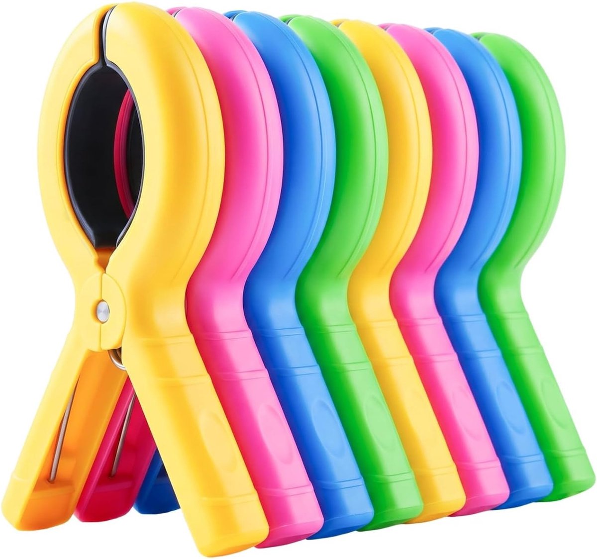 Handdoekklemmen voor ligbedden - set van 8 - diverse kleuren - voor het ordenen van handdoeken - ShopVlot