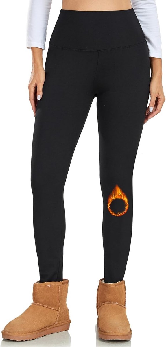 Thermische Legging - Zwart - S-M - Fleece Gevoerd - Voor Dames