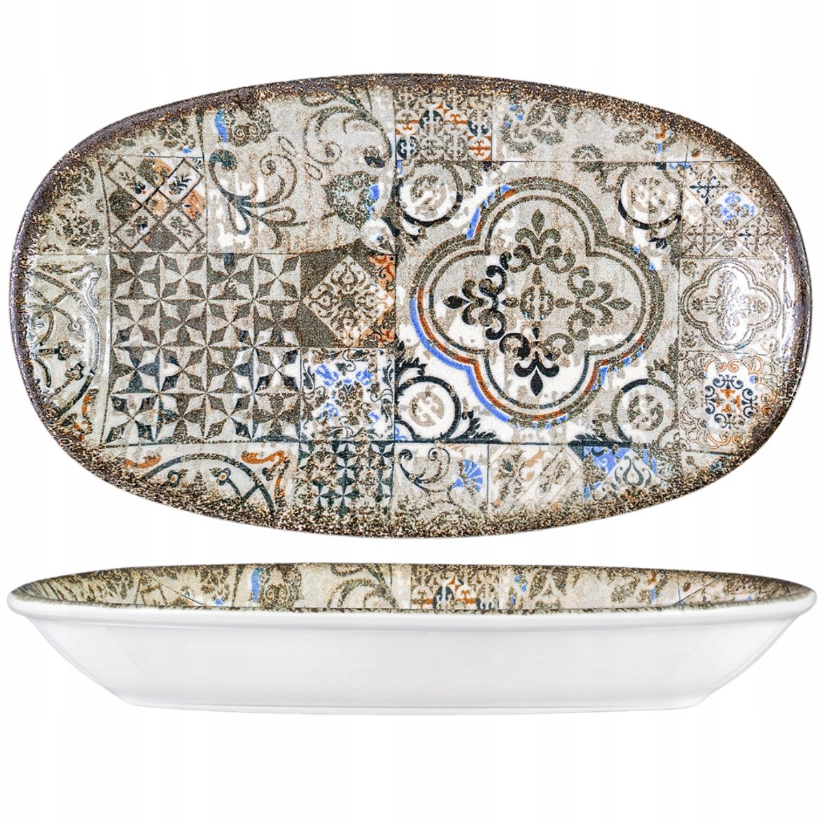 Wilmax Vintage Porseleinen Ovale Sjaal 20x11 cm - Handgeglazuurd
