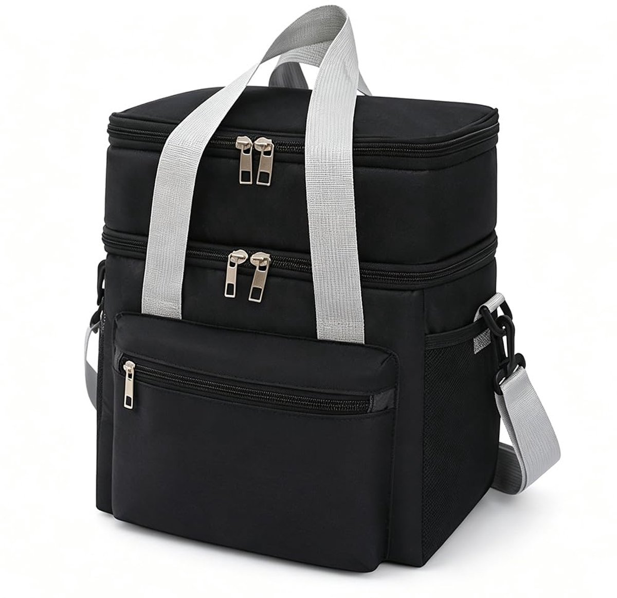 Koeltas 15L Doppeldekker, Vouwbare Koeltas, Lekvrije Thermotas voor Picknick en Camping