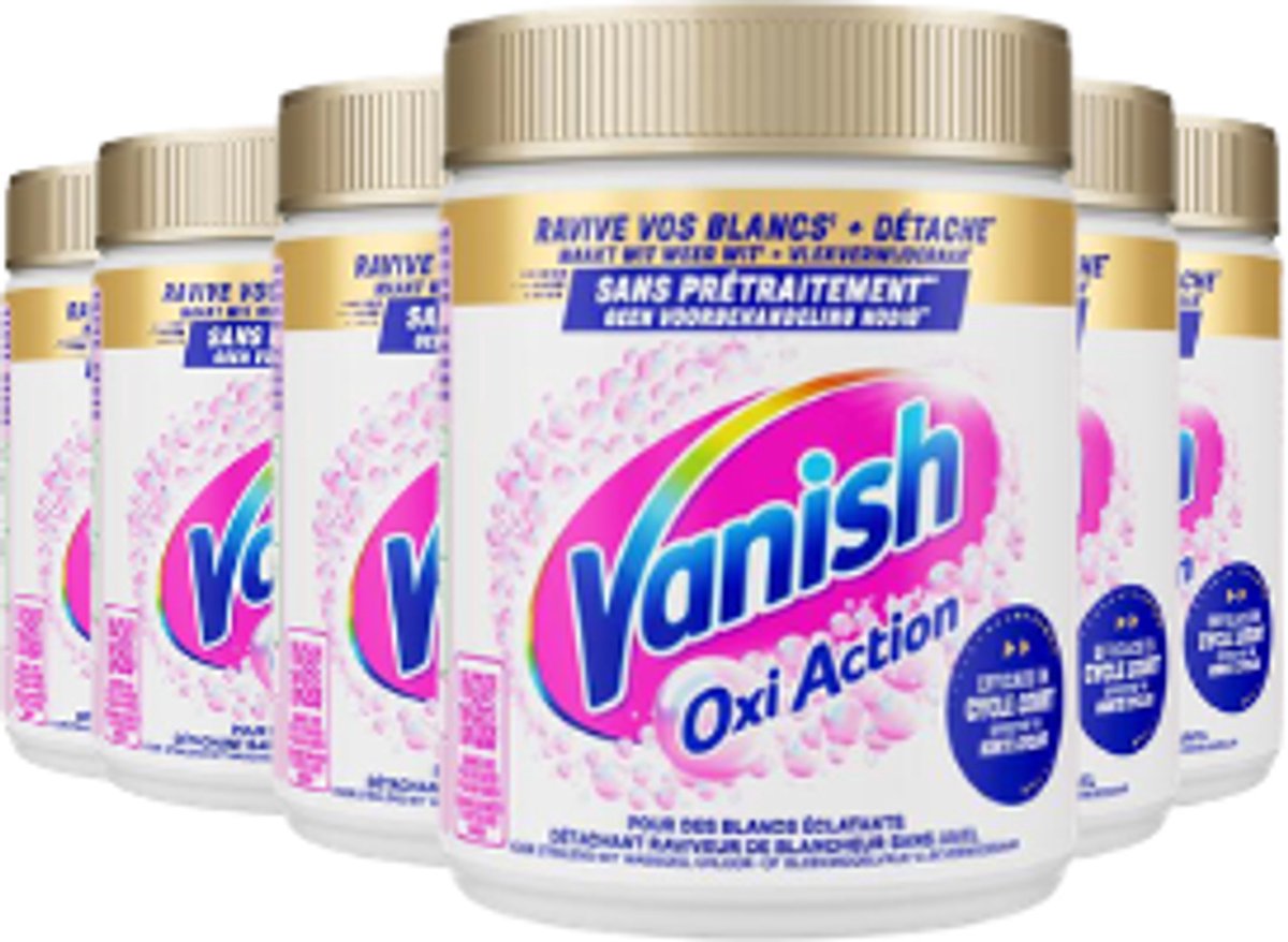 Vanish Oxi Action Vlekverwijderaar Poeder White – 6x 480 g – 2,88 kg – Voordeelverpakking
