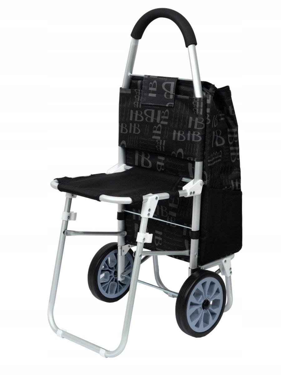 Grote Aluminium Boodschappentrolley met Inklapbare Zitting