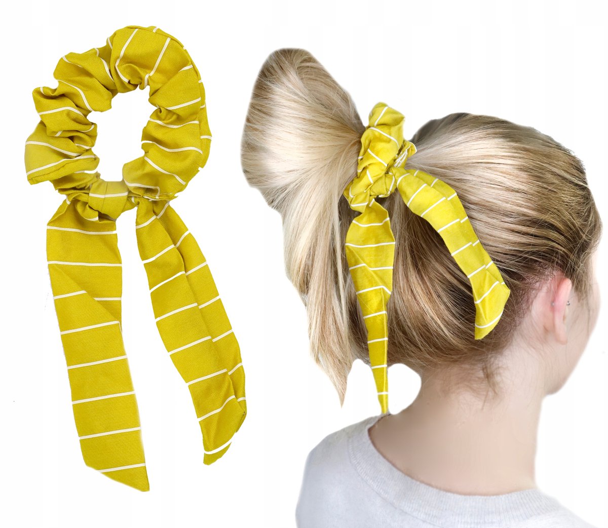 Gekleurde Stoffen Haarscrunchie - Elastisch, 25 cm