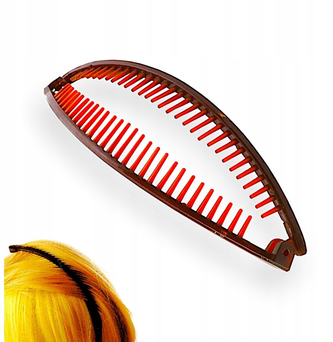 Bananenhaarclip - Bruin, kunststof, 10g