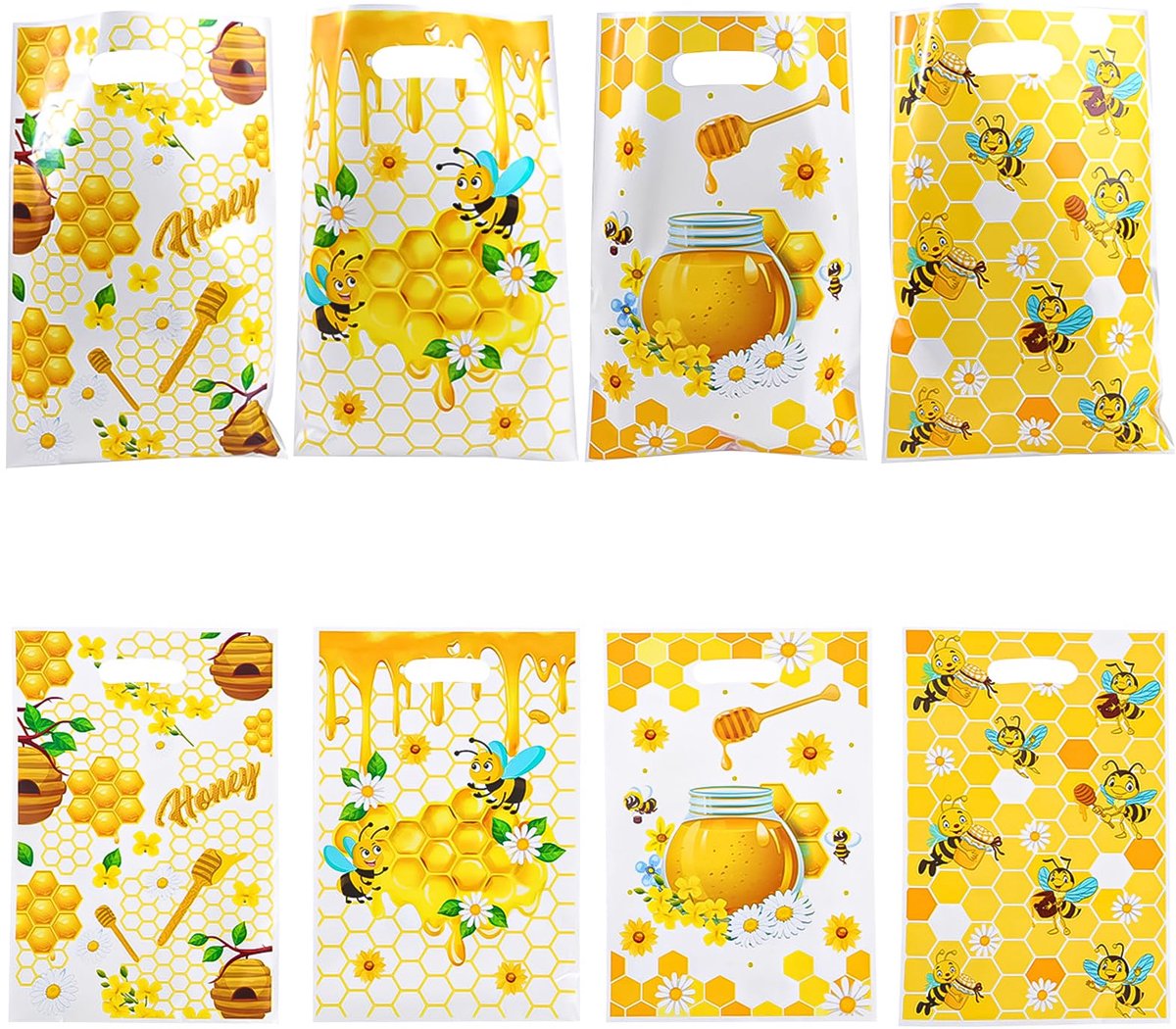 Cadeauzakjes 30 stuks - Gele bijen zakjes - Handvat - Perfect voor feestjes - ShopVlot