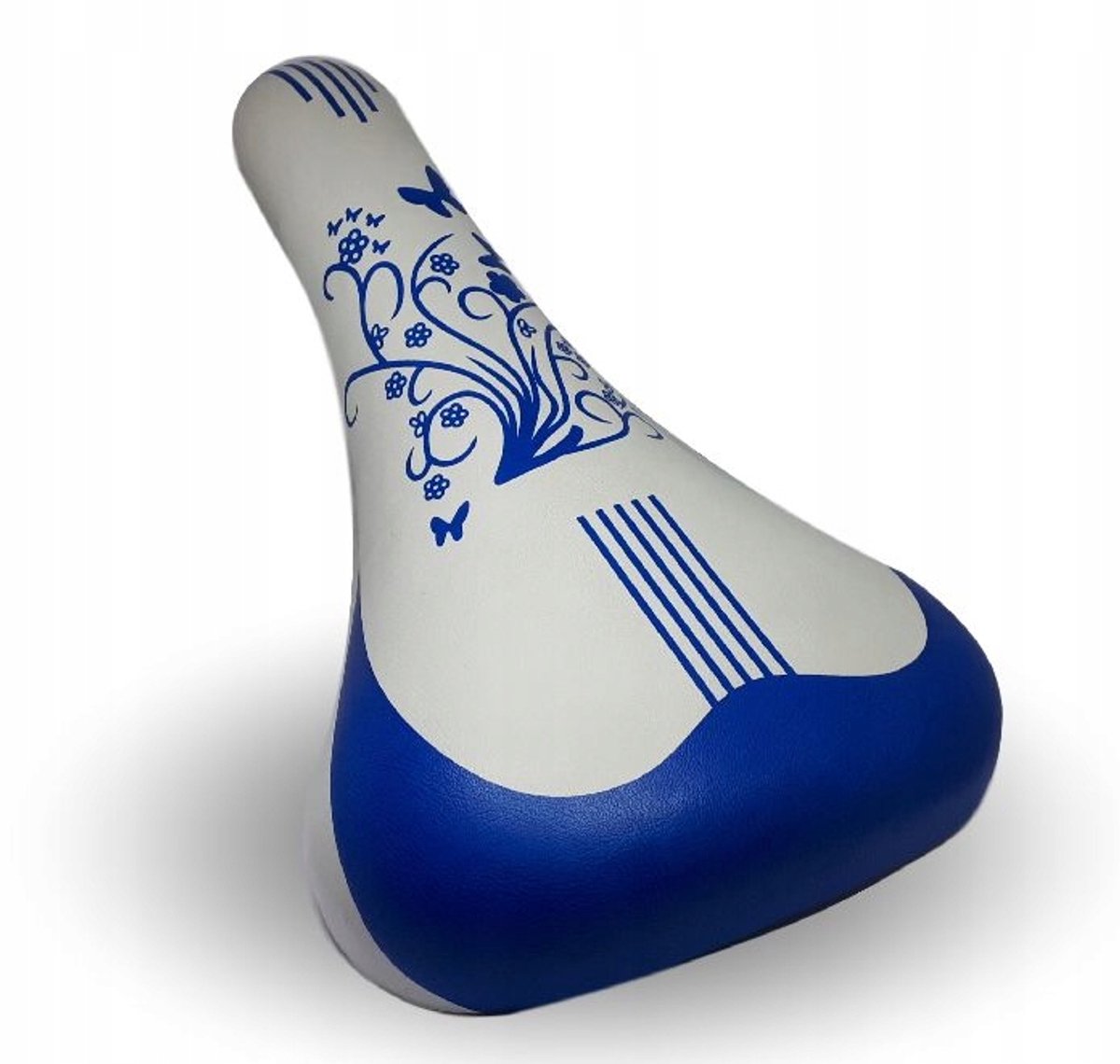 MTB XC Fietszadel Wit Blauw - Comfortabel en Stijlvol