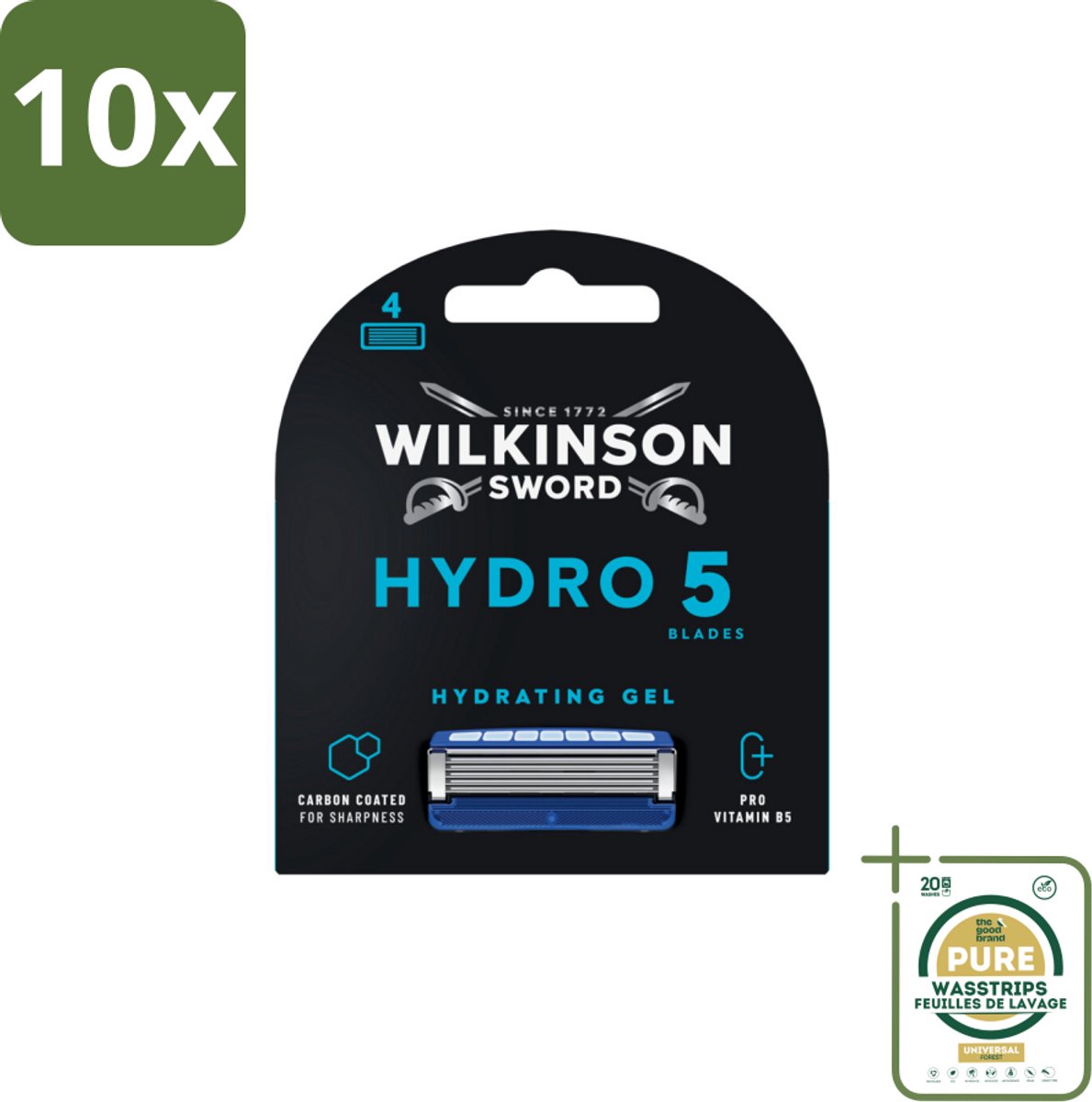 10 x Wilkinson Sword - Navulmesjes - Hydro 5 Skin Protection - Beschermend - 4 mesjes - Grootverpakking - Scheermesjes Mannen - Huidbescherming - Scheren Zonder Irritatie - Hydro 5 Skin Protection - Navulmesjes