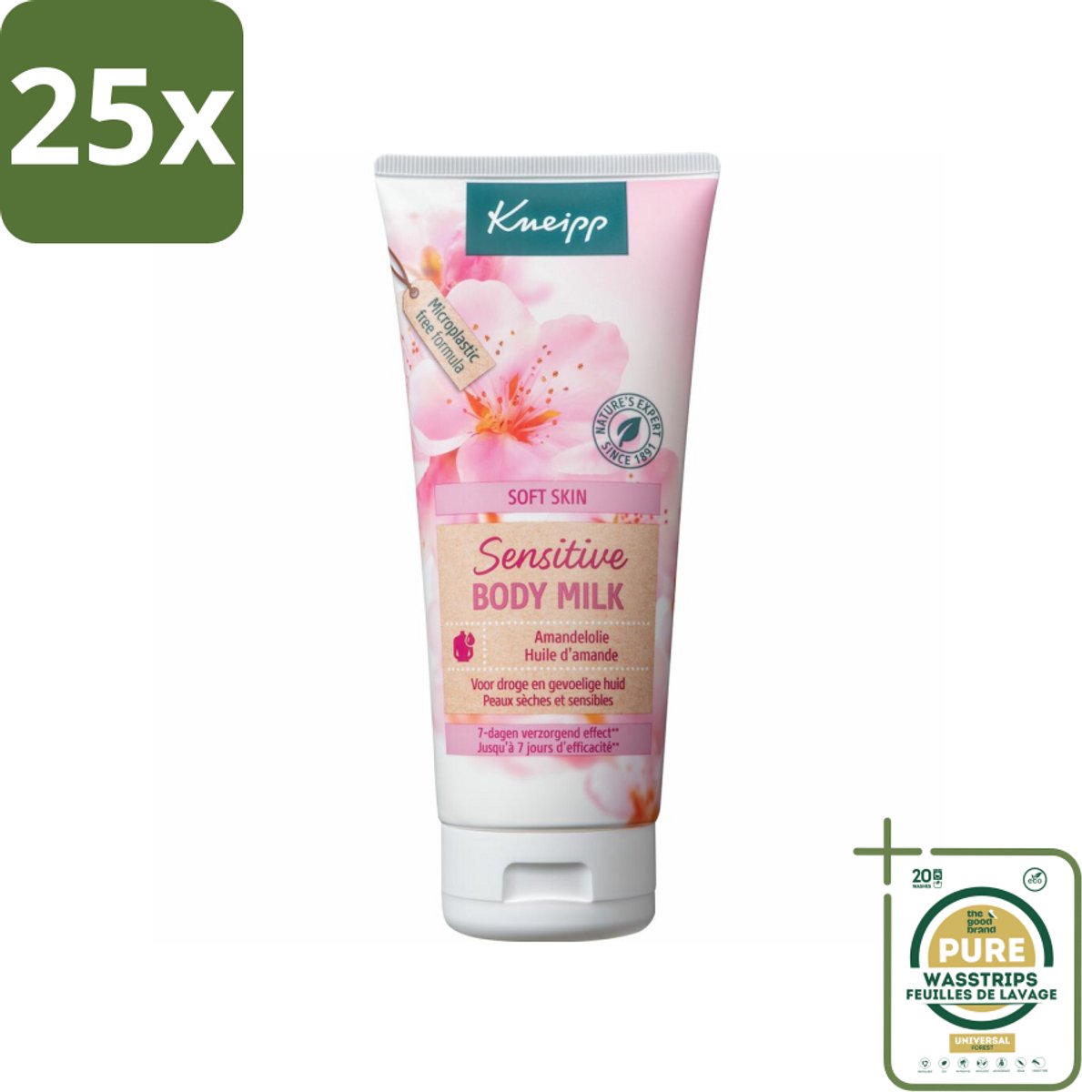25 x Kneipp - Body lotion - Soft Skin - Amandelbloesem - 200 ml - Grootverpakking - Body Lotion - Droge Huid - Gevoelige Huid - Amandelolie - Shea Butter