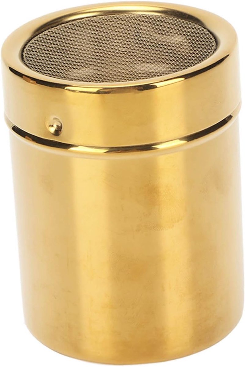 Stainless Steel Rust Resistance Gold Fine Mesh Powder Sugar Shaker Powder Shaker Powder Sugar Shaker Duster Kitchen - ShopVlot
