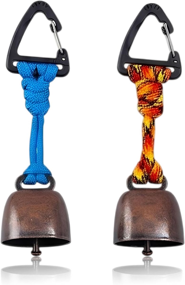 2 stuks anti-berenklokken, karabijnhaak met berenbel, berenklokken voor wandelaars, bel "lawaaibeer", voor wandelen - ShopVlot
