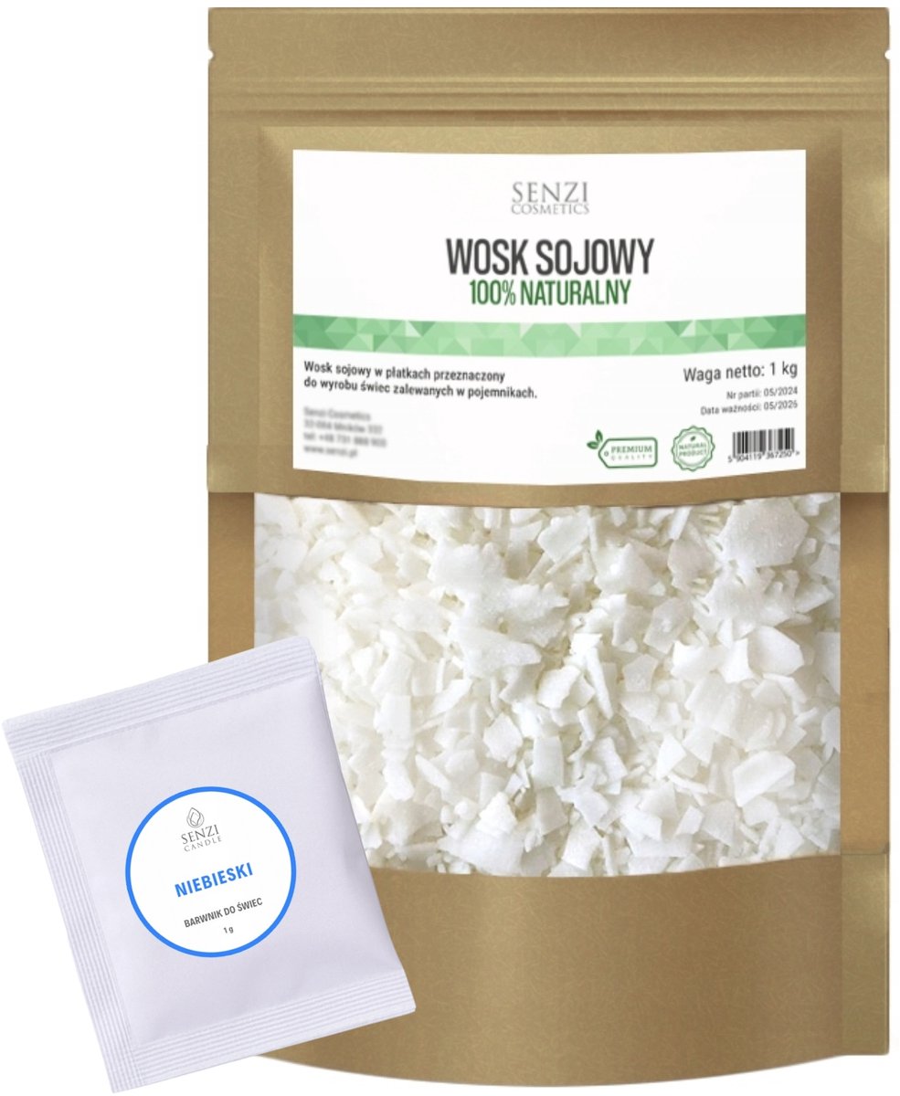 1kg Sojawas voor Kaarsen + Blauwe Kleurstof 1g Gratis