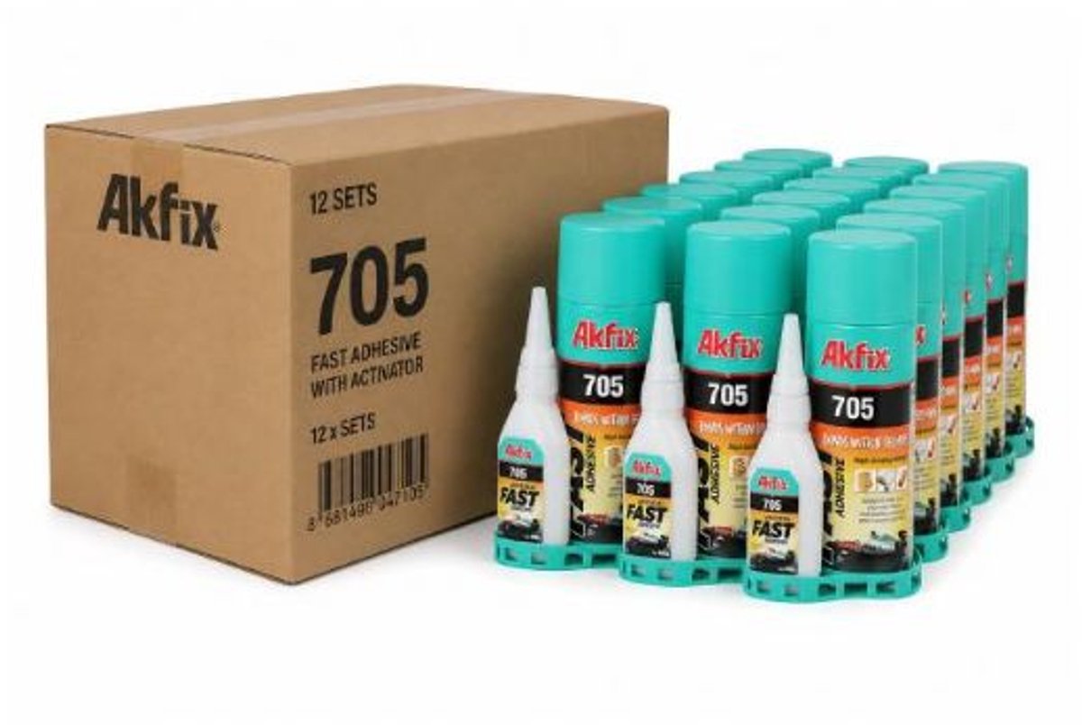 AKFIX Secondelijm 705 + activator 400ML+100gr 12x