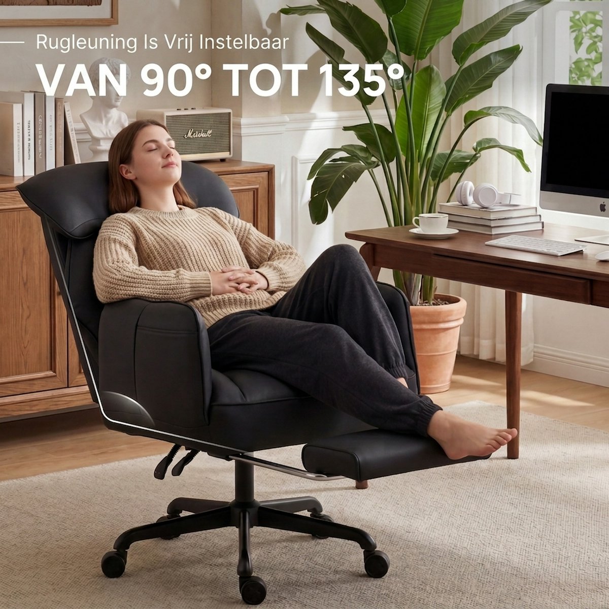 Dowinx gamestoel - Gamestoelen - Verstelbare Gamingstoel - Ergonomische Bureaustoel - Grote Bureaustoel - Game stoel massage - Bureaustoel pocketvering - Game bureaustoel - chair - PU - Zwart thumbnail 5