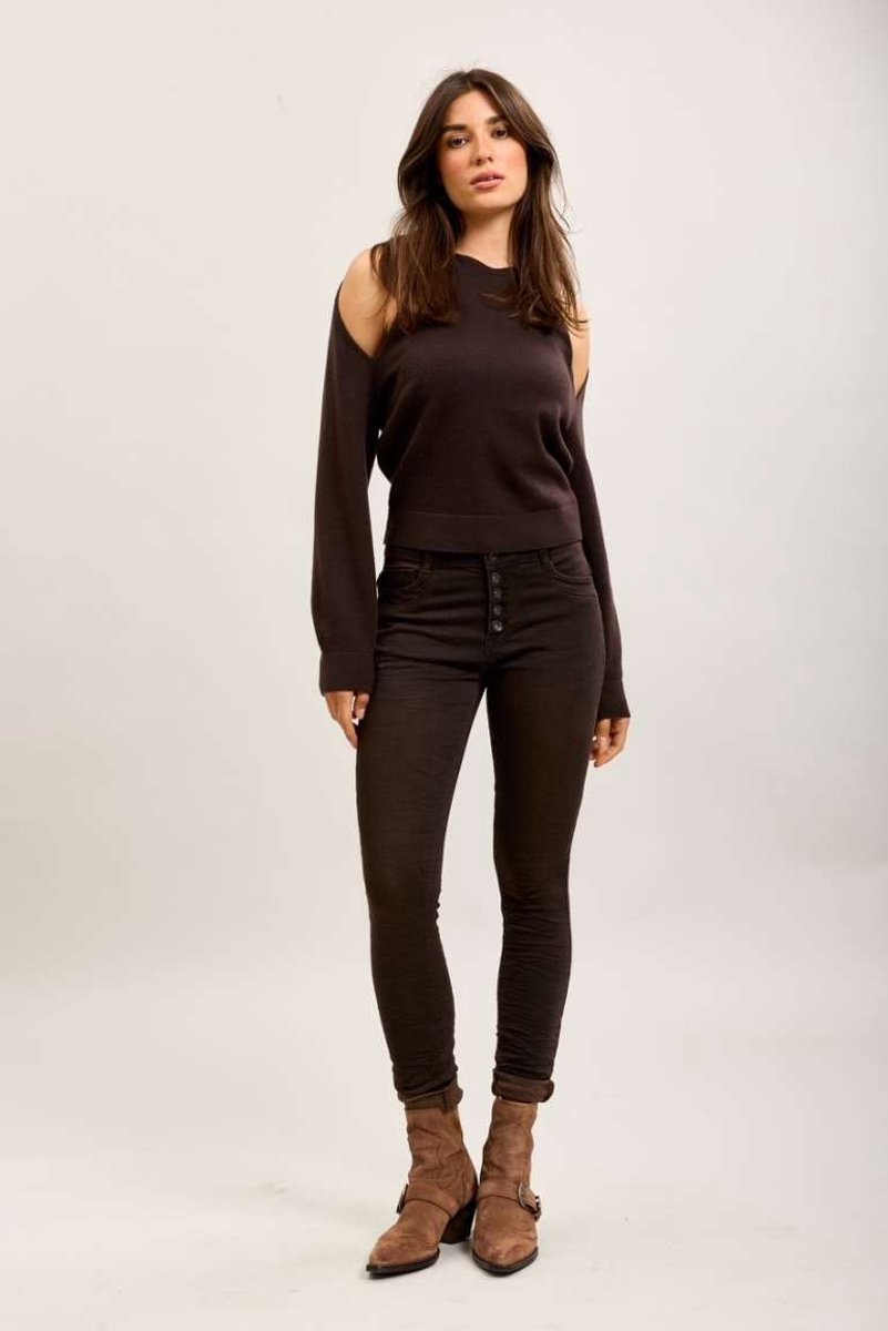 Toxik3 - Crinkle Jeans 5 button denim bruin
