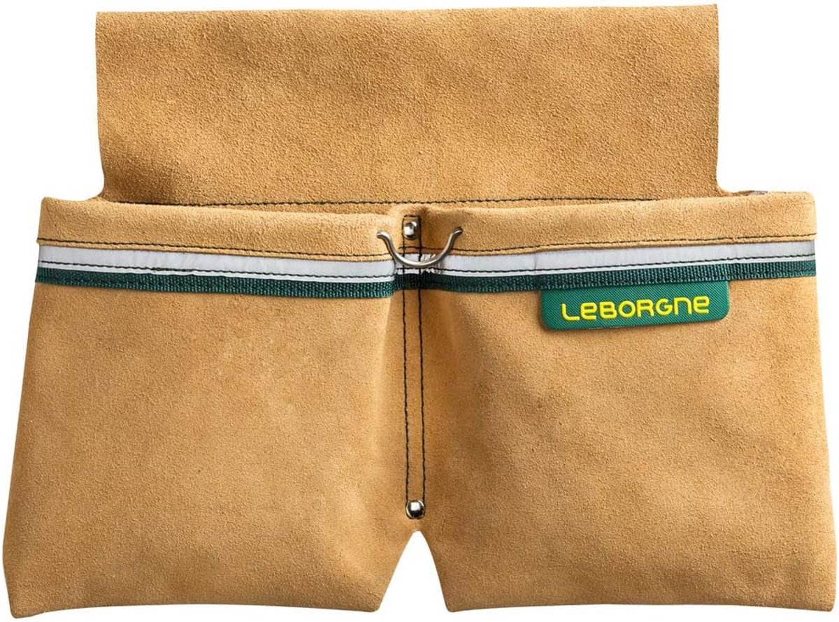Leborgne nail bag, 2 pockets + holder, reflective stripes, continuous protection, universal size, leather - ShopVlot