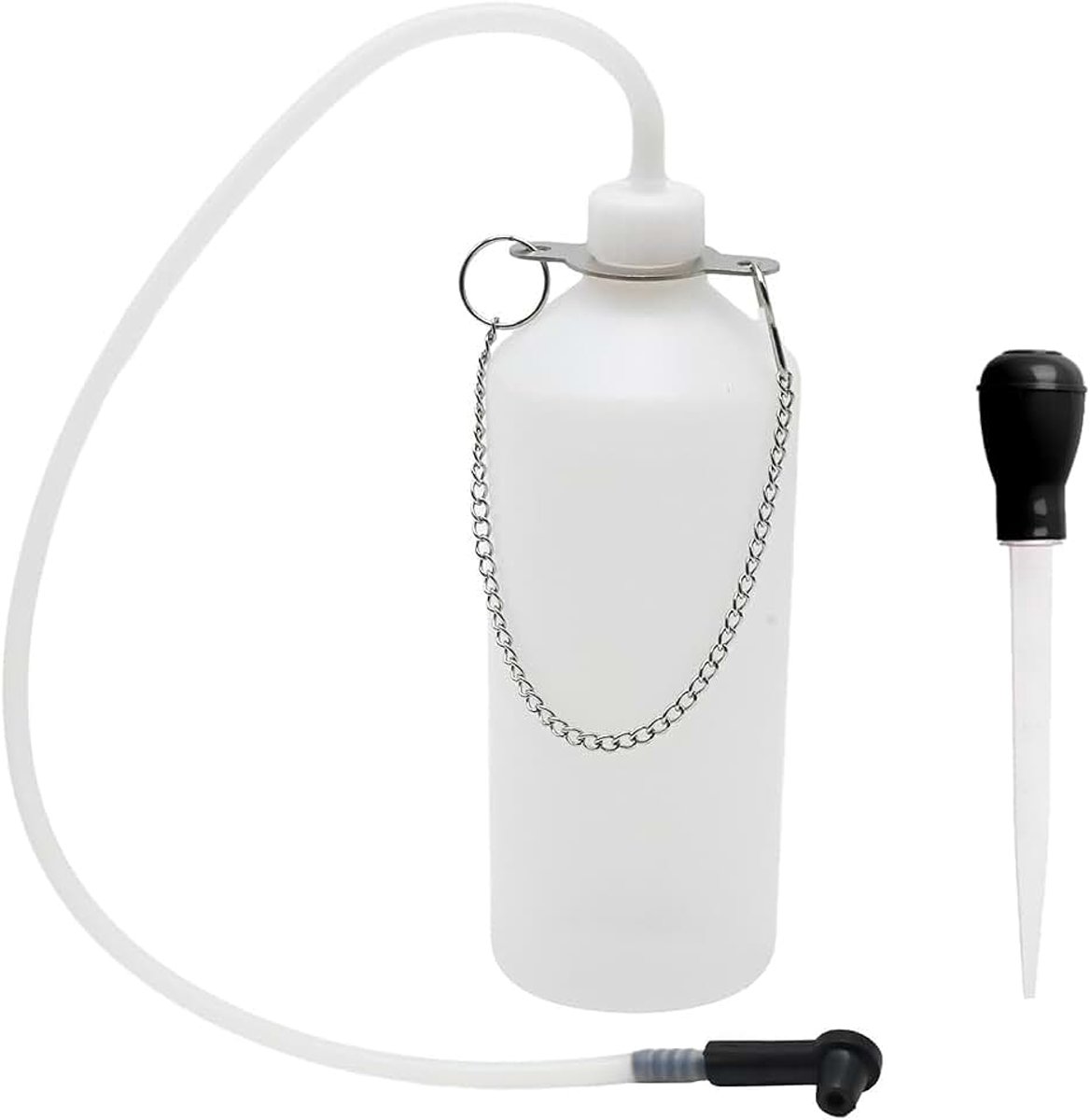 1L Remmenontluchter, Remontluchter Auto, Ontluchtingsfles, Remontluchter Met 65 Cm Slang En Rubberen Adapter, Geschikt Voor De Meeste Ontluchtingsschroeven Voor Het Verzamelen Van Remvloeistof