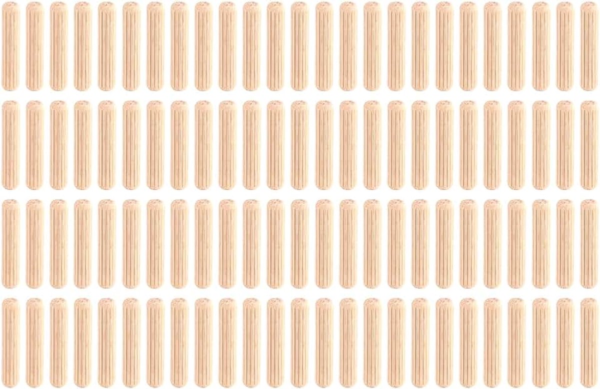 Deuvels, 8 x 40mm Golfhouten deuvels met Groeven voor Timmerwerk, Meubilair, Deur, Ambachtelijke Projecten