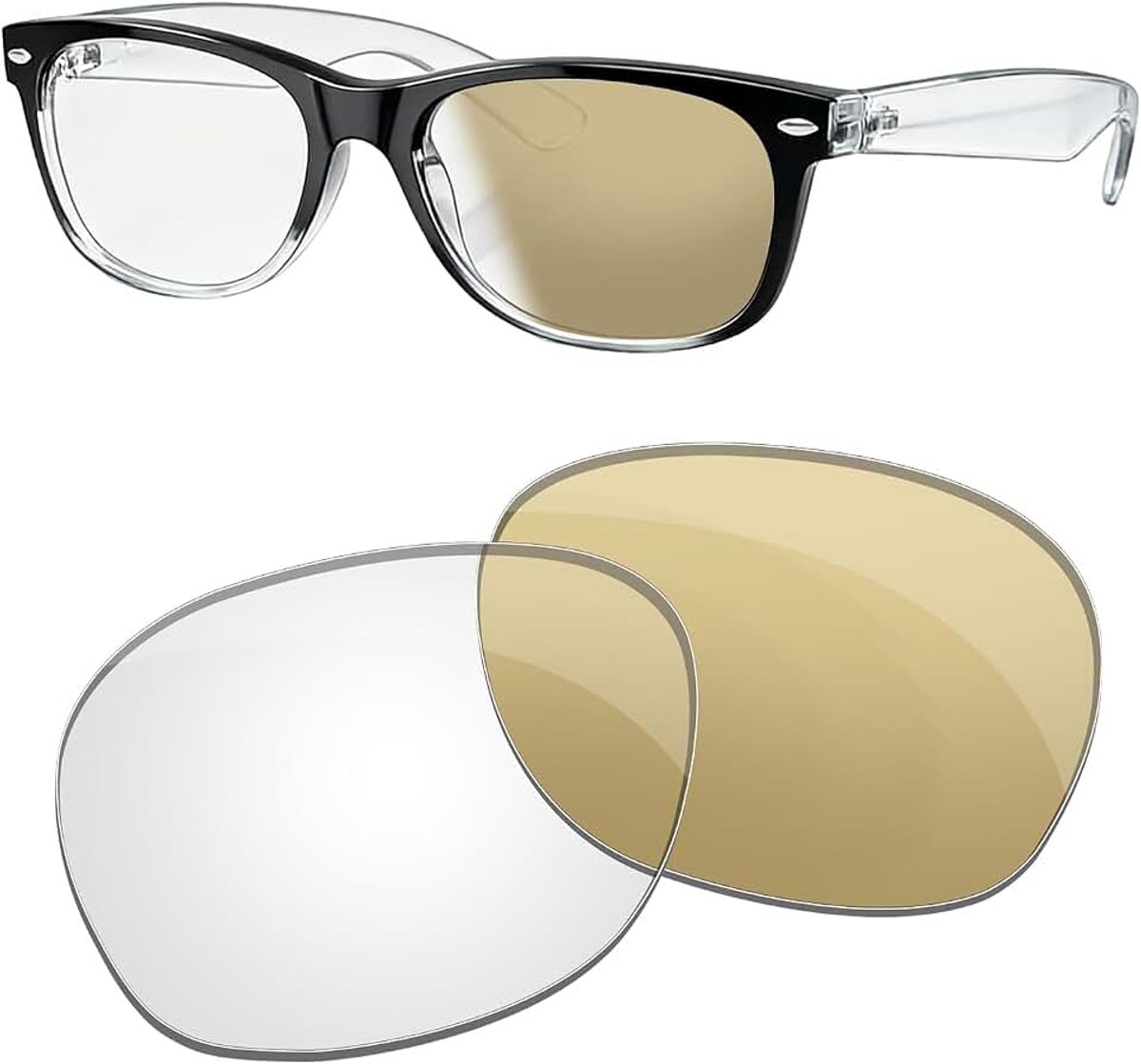 Lenzen Vervanging voor Ray-Ban RB2132 Nieuwe Wayfarer 55mm Zonnebril Geen Gepolariseerde