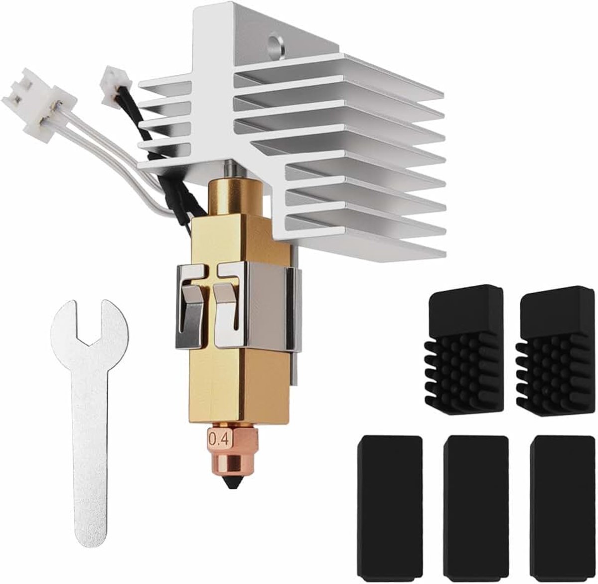 0,4 mm Extruder Hotend Kit, Centauri Carbon Hotend Kit in rood koper met siliconen afdekking en mondstuk reiniger voor Elegoo Centauri Carbon/Centauri Carbon 2 Hotend 3D-printeraccessoires
