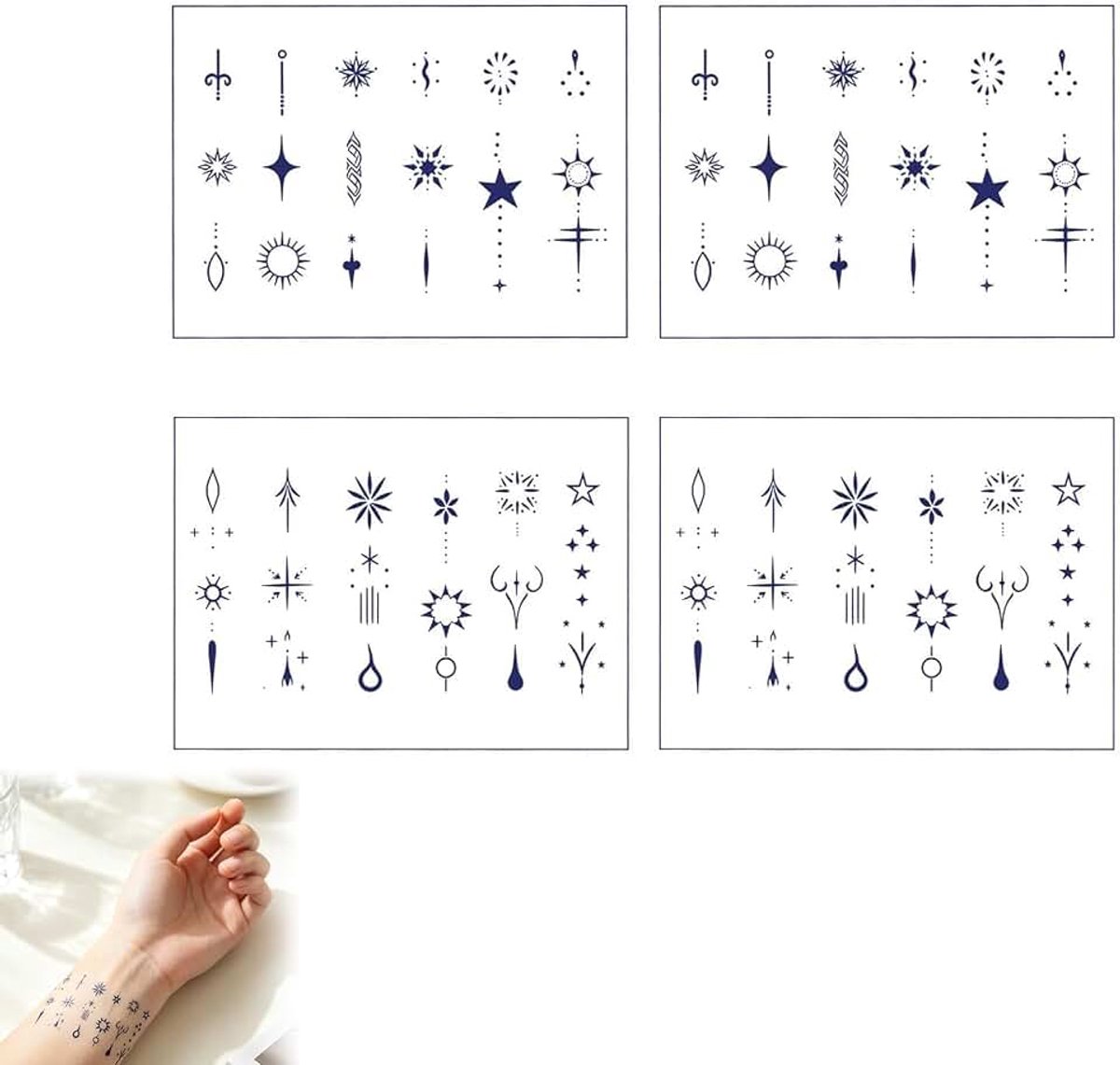 Tijdelijke tatoeages voor volwassenen, duurzaam, zwart, neptatoeages, zwart patroon, cadeau voor dames, heren, verjaardag, festival, feest, hand, vingers