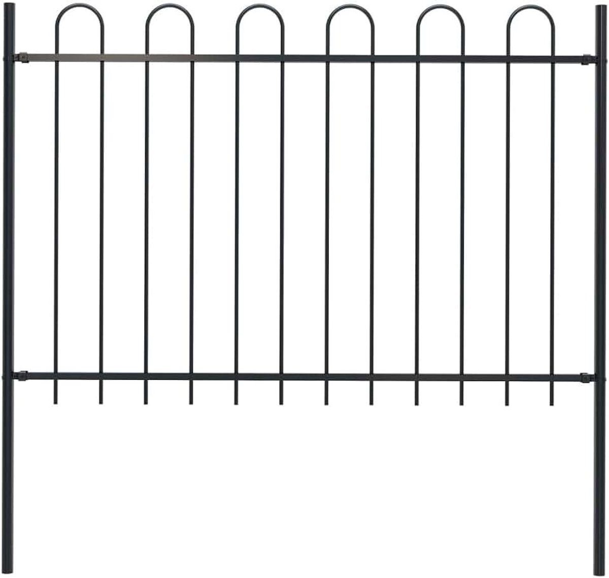 Stalen ronde punt, 1,7 x 1,2 m, zwart