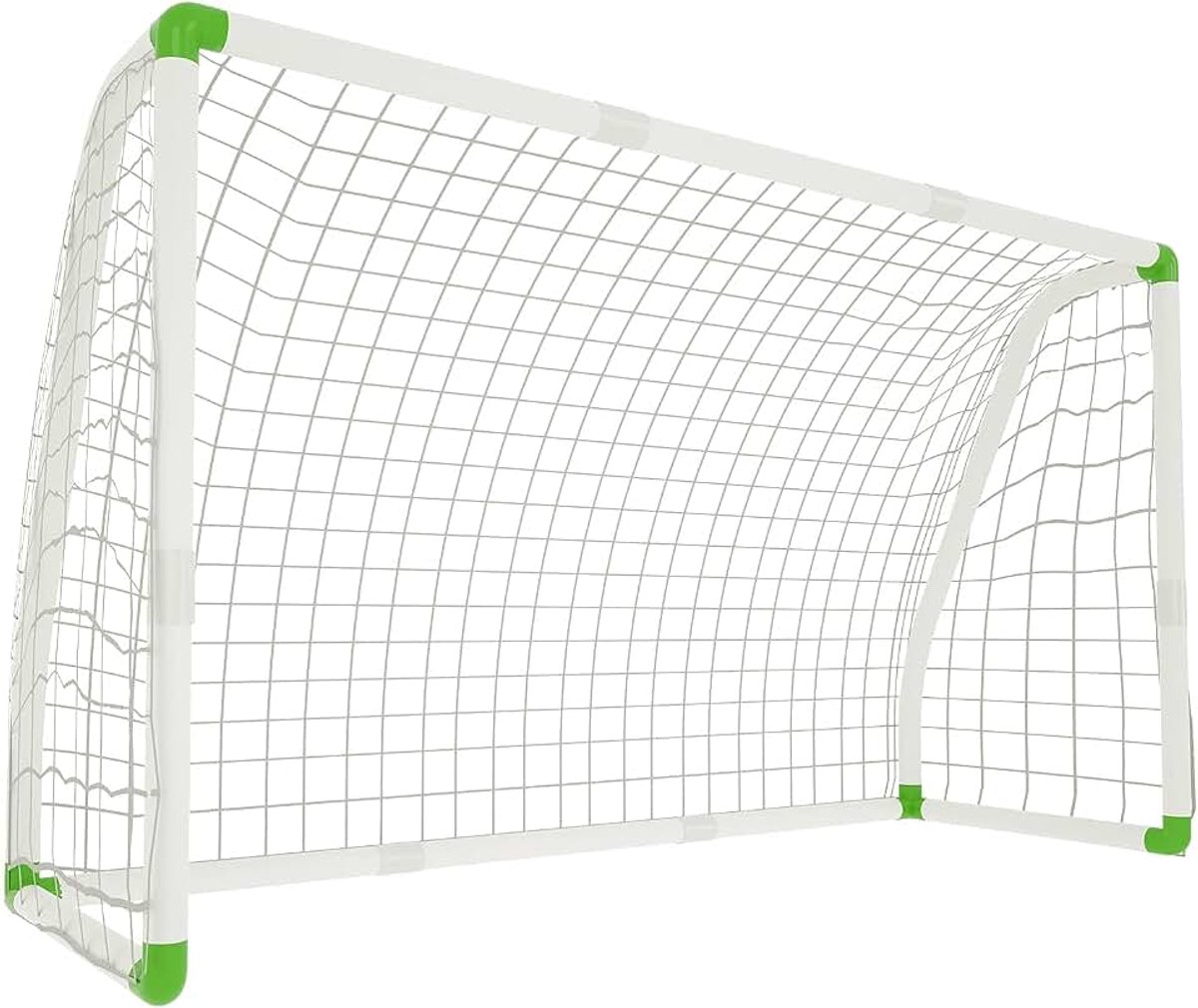 Voetbaldoel voor kinderen, 245 x 90 x 155 cm, pvc-voetbaldoel met net, ideaal voor tuin, park, strand, gazon of hal