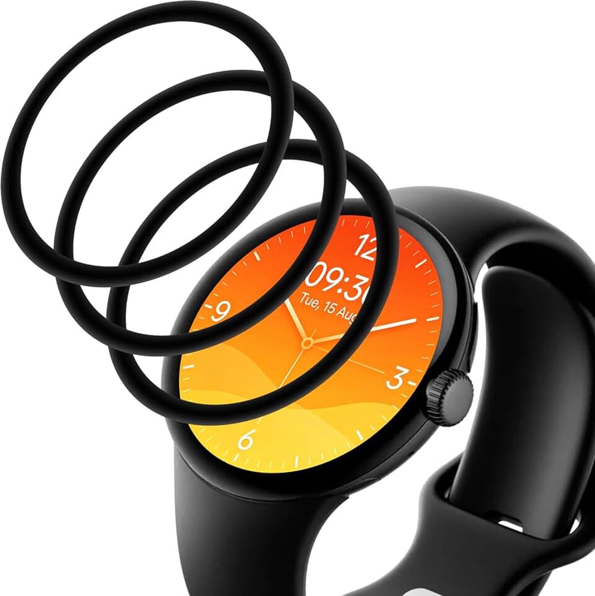 3 Stuks Screen Protectors voor Google Pixel Watch 3 45mm glas, Anti-breuk, Bubbelvrij, Kristalhelder,Krasbestendig,Scherm beschermer voor glas,9H Hardheid