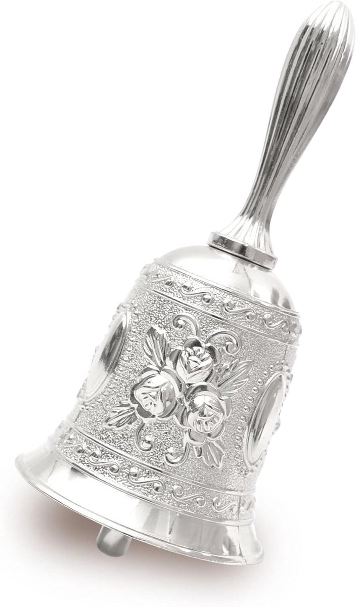 Handbel - Klassieke bel - Service en decoratie - Zinklegering materiaal - 56 x 56 x 117 cm - Zilver
