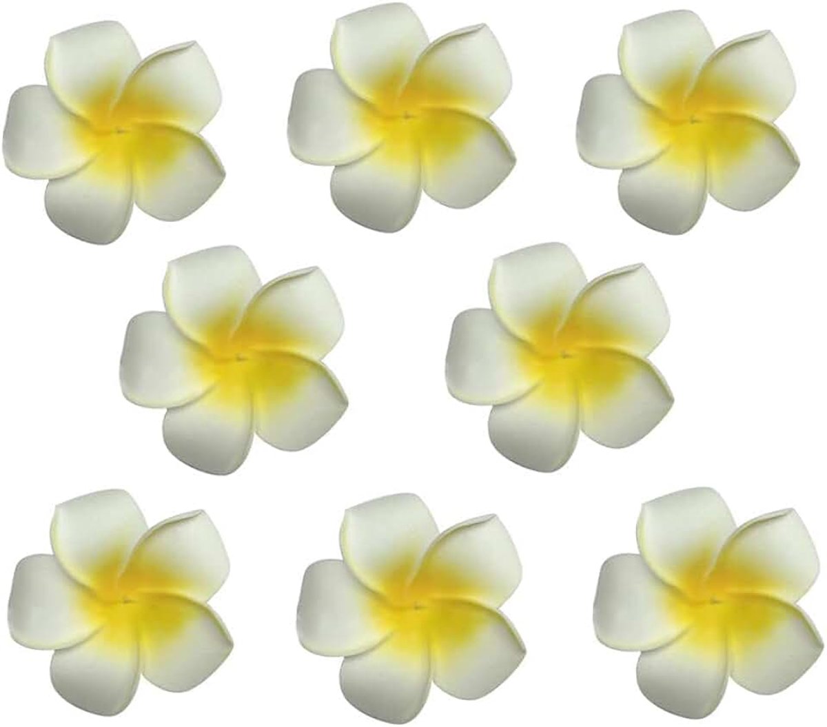 Haarspelden Artificial Frangipani Flower Foam haarspelden, Hawaiian Flower Hair Clips, voor meisjes Vrouwen Party Beach Wedding 7 cm diameter (wit)