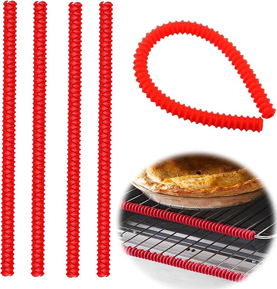 4 stuks ovenbeschermingsrooster, hittebestendige siliconen, ovenbescherming, ovenbescherming, ovenbescherming, ovenbescherming, geïsoleerde siliconen clip, ovenrooster van siliconen, geschikt voor