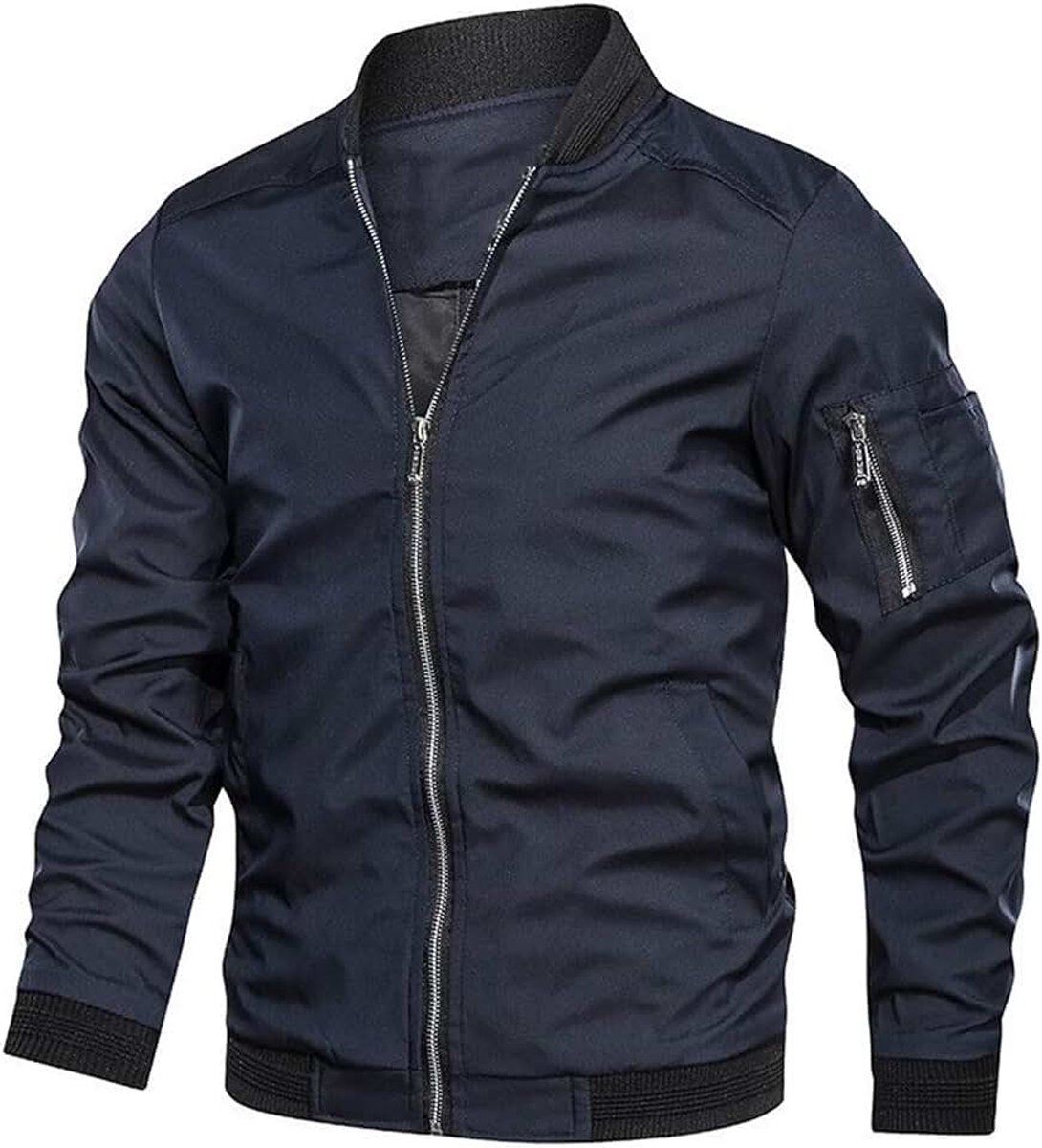 Zomer-Herfst Dun-Lichtgewicht Casual-Outdoor Jassen - Winddicht Vlucht Bomber Cargo Jassen Retro Klassieke Baseball Rits Licht Dunne Revers Softshell Jas Wandeljas Voor Mannen