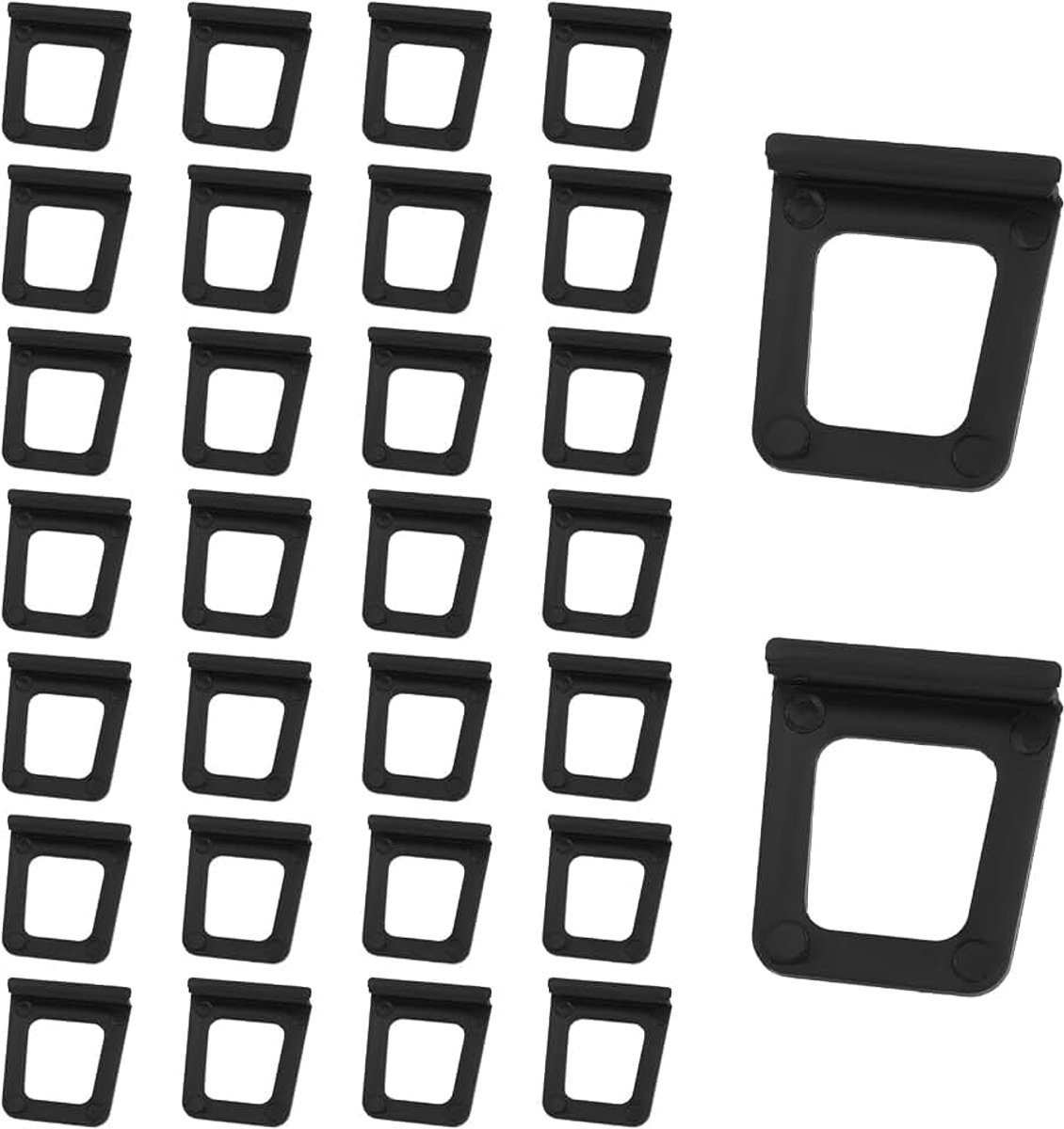 50 Stuks Raamscherm Treklipjes, Holle Platte Spline Kanaal Treklipjes Vervanging Scherm Til Klemmen voor Ramen Deur Onderdelen Reparatie & Installatie (Zwart)