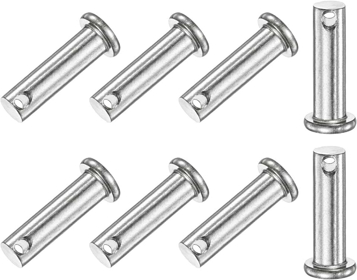 8 stuks spindels met één oog, M8 x 30 mm, platte oogpennen van roestvrij staal 304 voor mechanische verbinding/vaste onderdelen, herbruikbare verbindingsscharnierpen