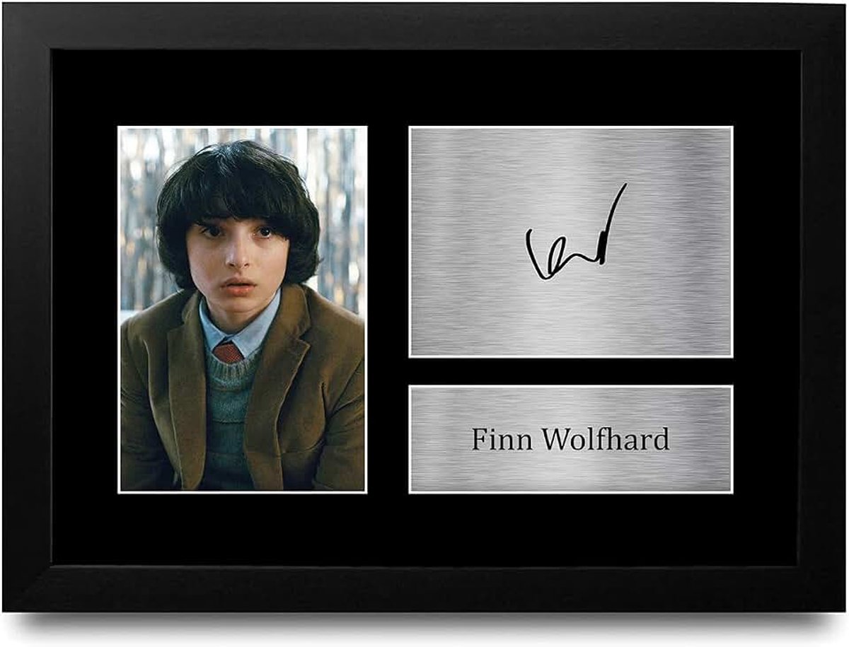 Trading Finn Wolfhard Strange Hawkins Thing Mike Wheeler Geschenken Afgedrukt Gesigneerde Handtekening Foto Voor Televisieprogramma Fans - A4 Ingelijst