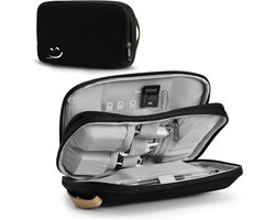 Elektronica Tas - Accessoires Organizer - Reis Organisatie - Twee-laags Ontwerp - 22 cm Lengte - Zwart