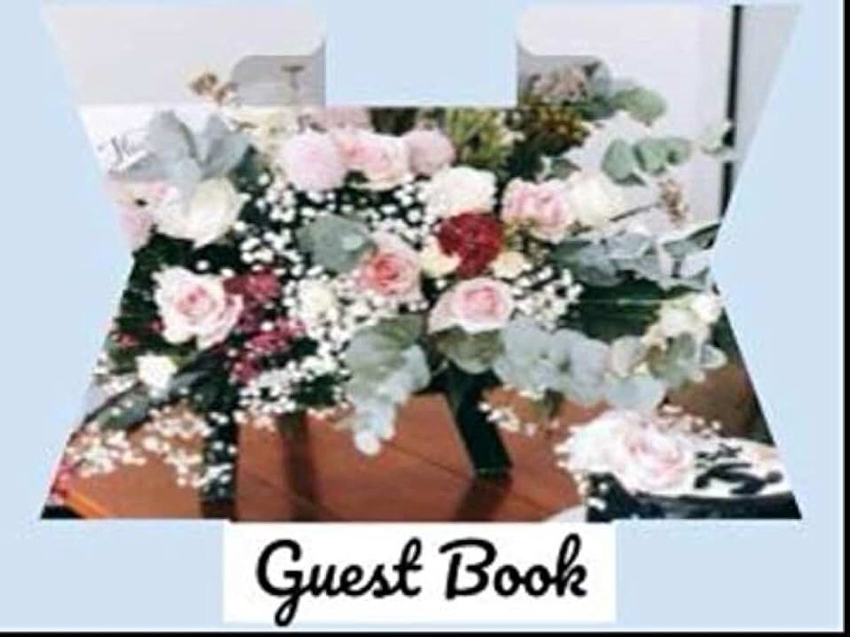 Guest Book with floral interior: Reunion, Retirement, Birthday, Wedding, Graduation, Baby Shower, Registration, party signs, funeral guest ... & funeral services with removable pages