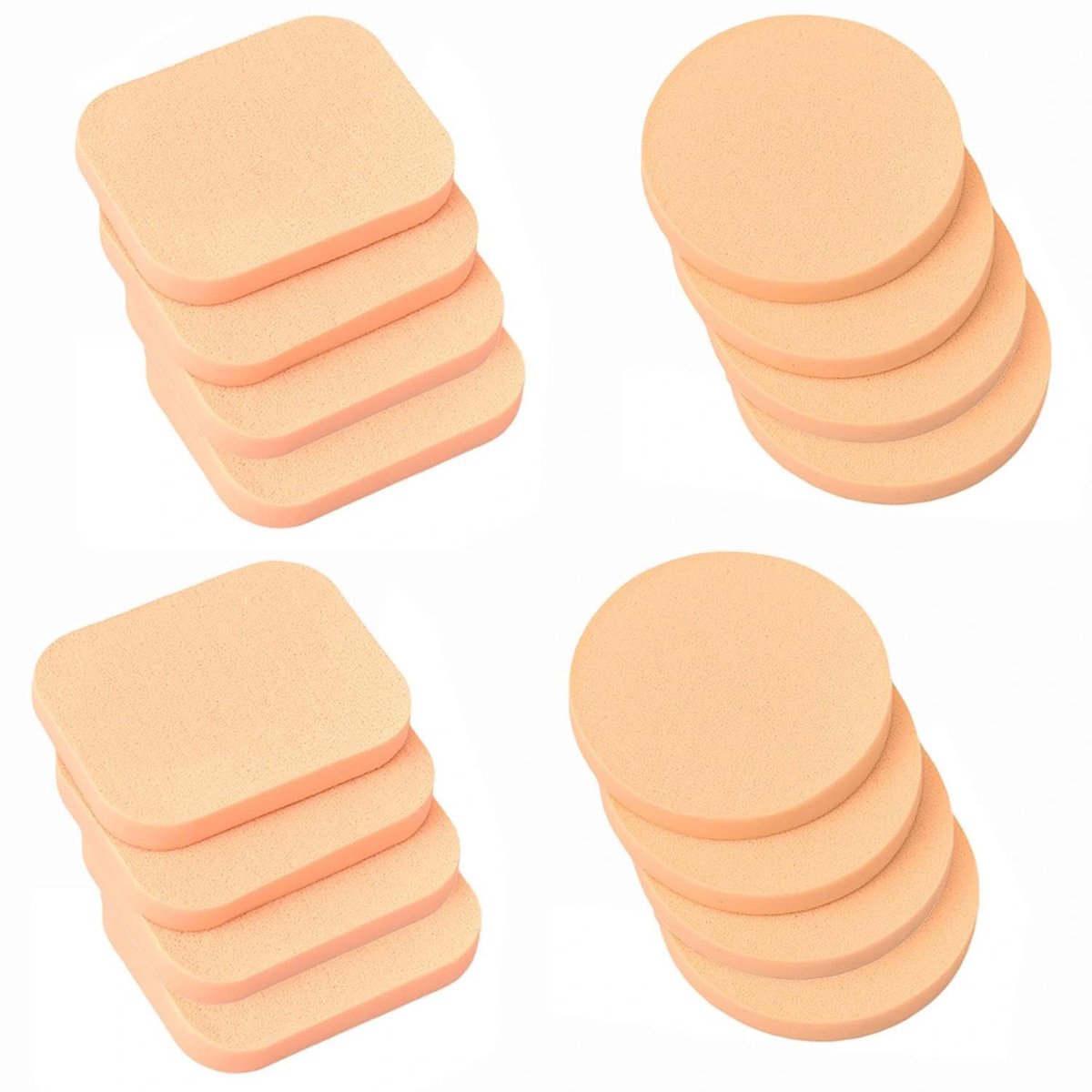 16 stuks make-upspons, gezichtssponzen voor volwassenen, uniseks, herbruikbare beauty-sponzen, make-upsponzen, schuimsponzen voor vloeibare foundation, foundation, poeder, cosmetica