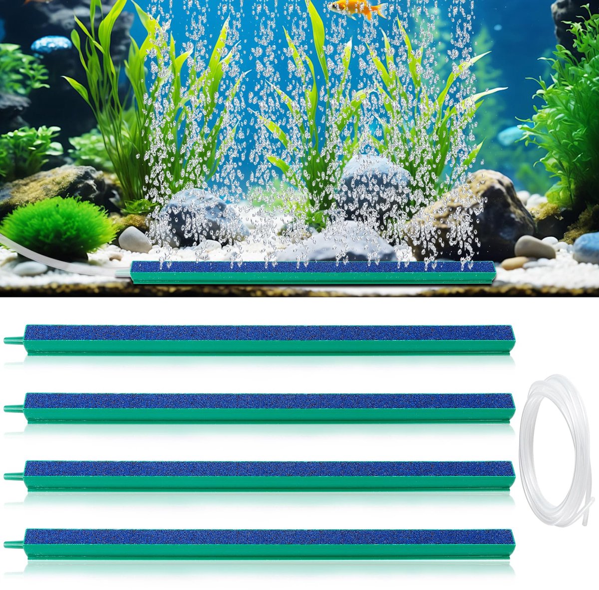 Aquarium luchtstenen, aquarium luchtuitstroomer staaf 30 cm aquarium zuurstof blaasstrepen, luchtsteen aquarium stang bruissteen voor aquarium zuurstof diffuser kweekbak aquarium