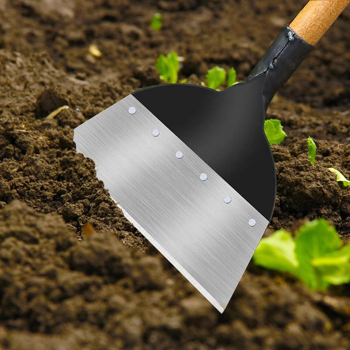 tuinschep, outdoor tuinreinigingsschep, geschikt voor wieden, sneeuwscheppen, schoonmaken, schoonmaken van boerderijen, onkruid wieden, bemesten, grond omdraaien enz. (21 cm)