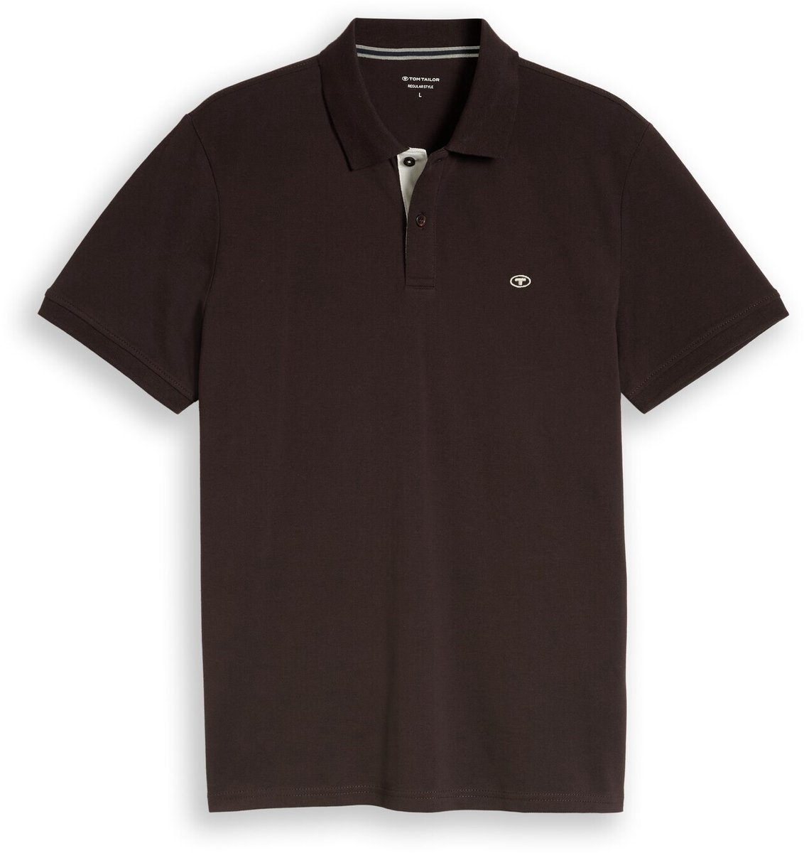 Tom Tailor - Piqué-poloshirt van katoen - Maat S - Dark Chocolate Brown