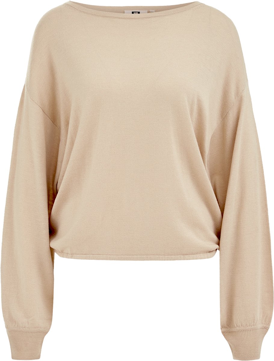 WE Fashion Dames fijngebreide trui met boothals