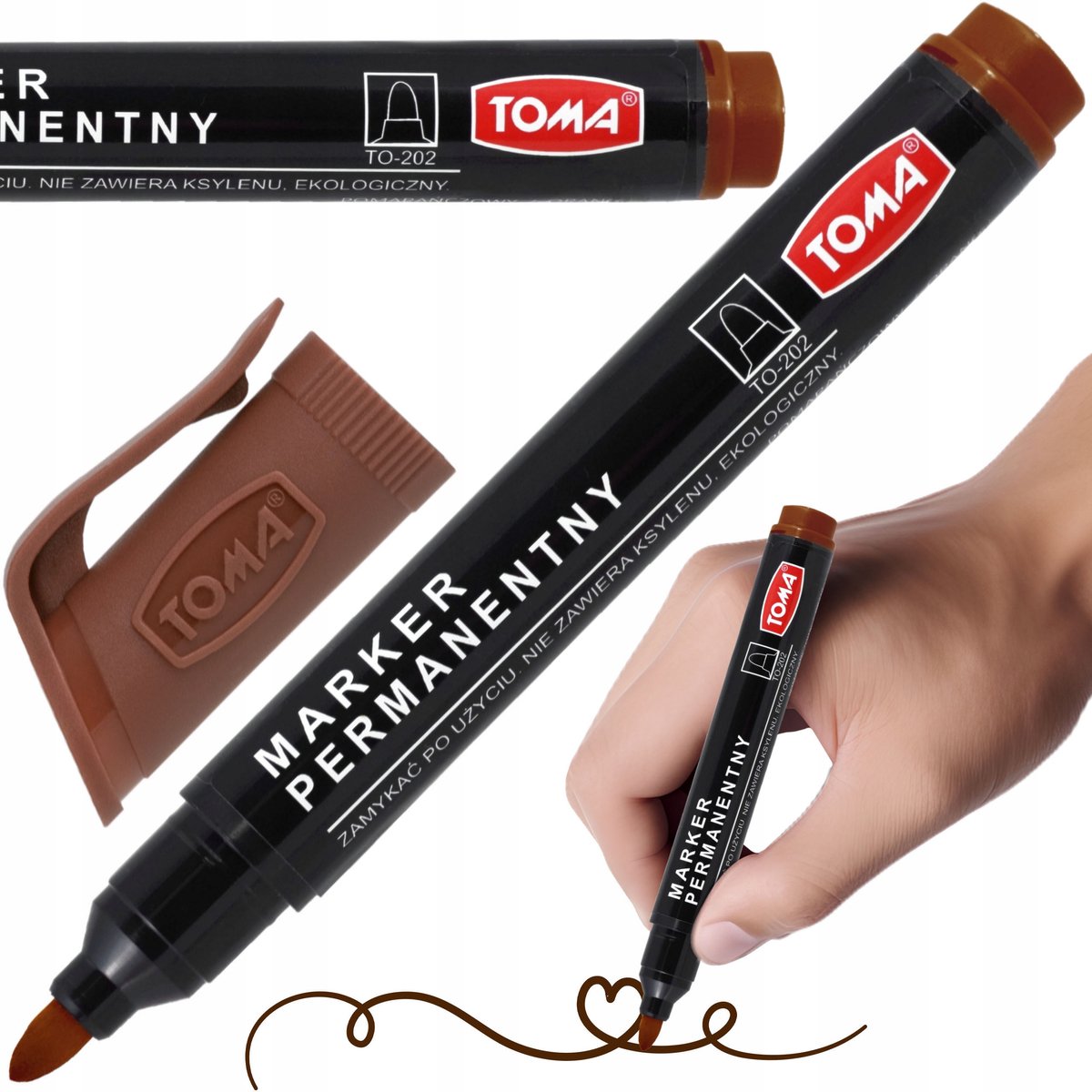 Toma Permanente Marker Bruin - 2,5mm Punt - Sneldrogend