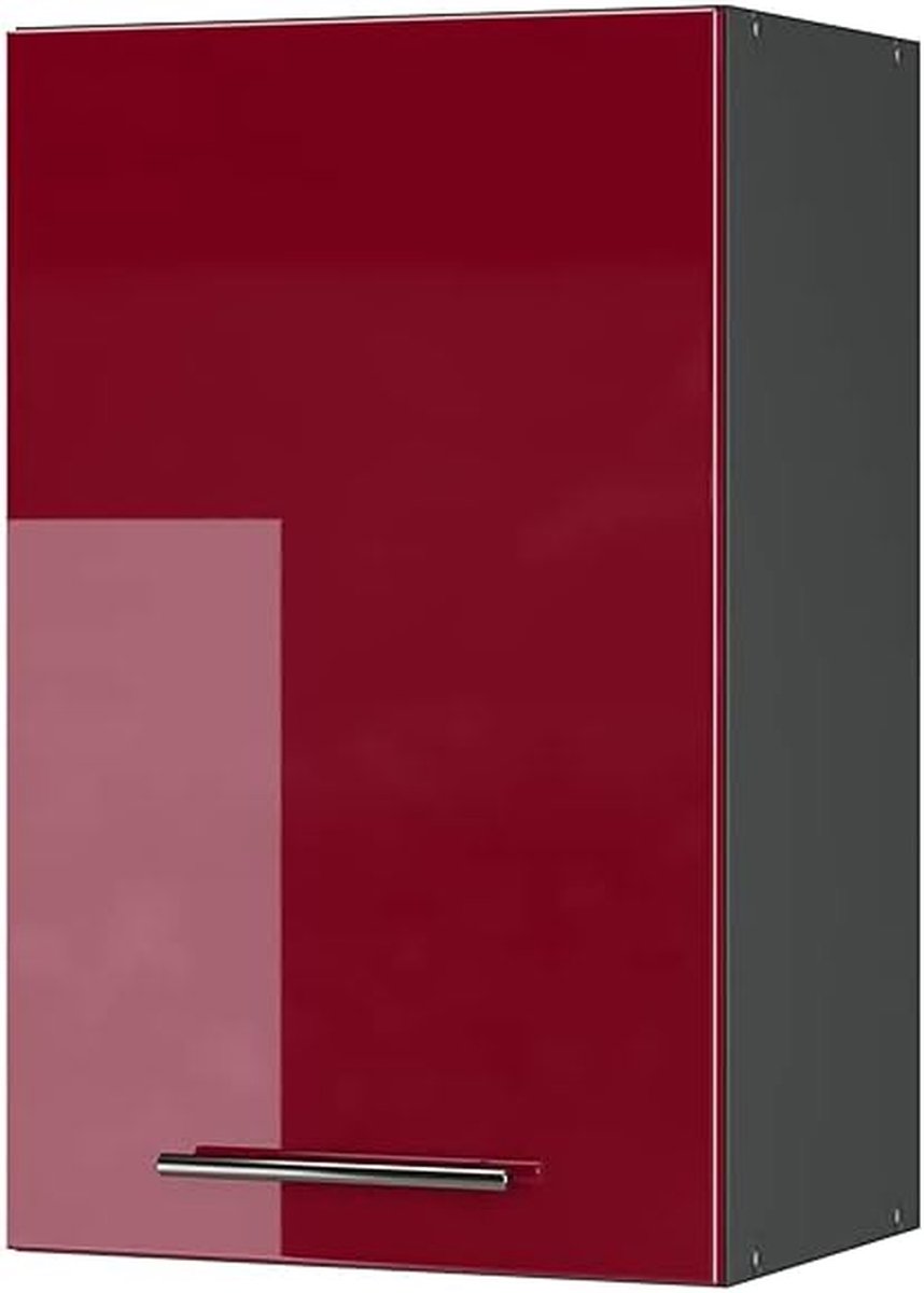 Hangkast Keuken - Muurkast Keuken - Keuken Opbergen - Soft-close Scharnieren - 45 cm Breed - Bordeaux Hoogglans