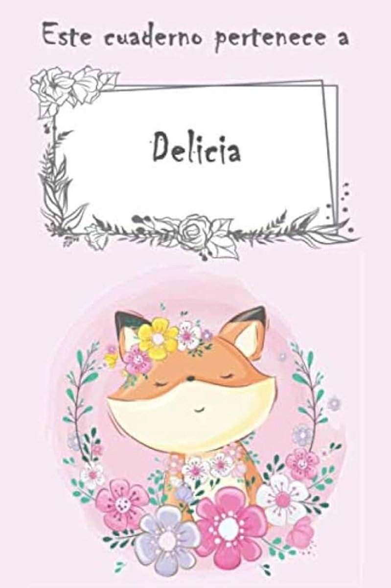 Cuaderno pertenece a Delicia: Cuaderno personalizado con nombre - con más de 100 nombres femeninos y masculinos para elegir - 110 páginas a rayas, Tamaño 21.59 x 21.59 cm (6 x 9 pulgadas)