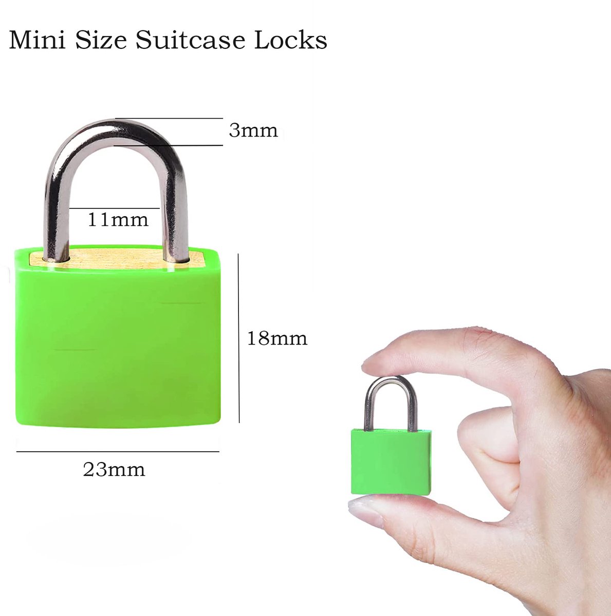 Kofferslot klein - 2 stuks mini-hangsloten - groen - ideaal voor bagage en kluisjes - SnelShoppen