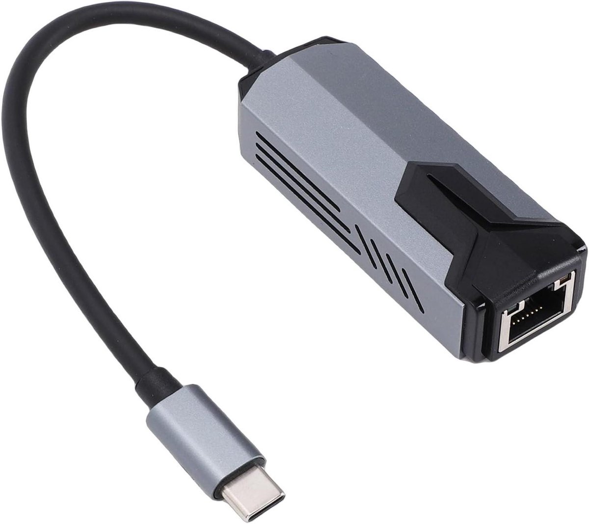 USB C Ethernet Adapter - Netwerkkaart RJ45 Converter - Sneller Internet - 5 Gbps Snelheid - 42 g - Grijs