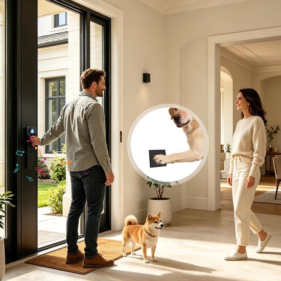 Honden Deurbel - Draadloze Bel - Huisdier Communicatie - Waterdicht Ontwerp - Compact Forma - Zwart — afbeelding 2