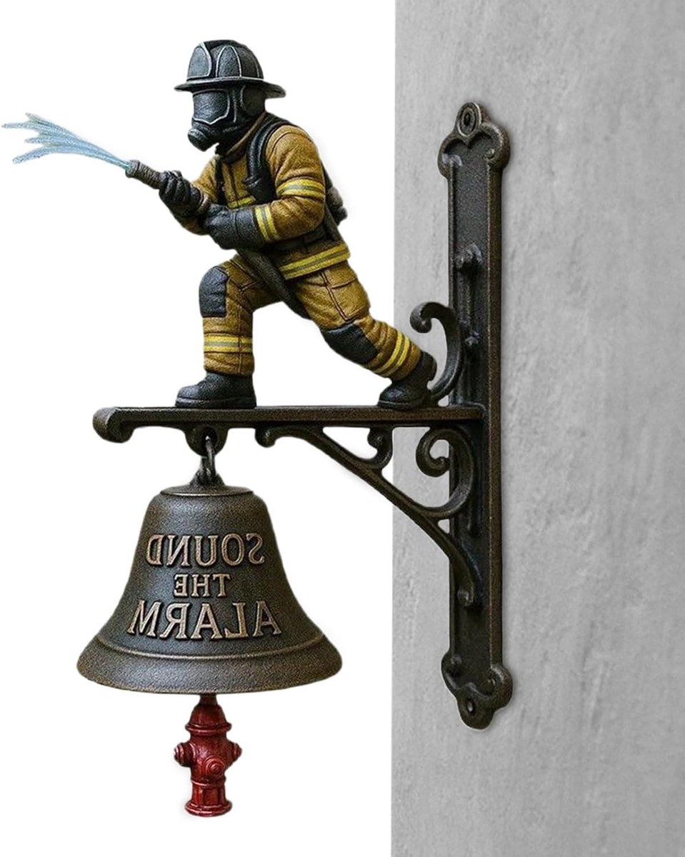 Brandweerman Deurbel - Alarm Geluid Bell - Huis Decoratie - Vintage Ornament - 231L x 148B cm - Niet gespecificeerd