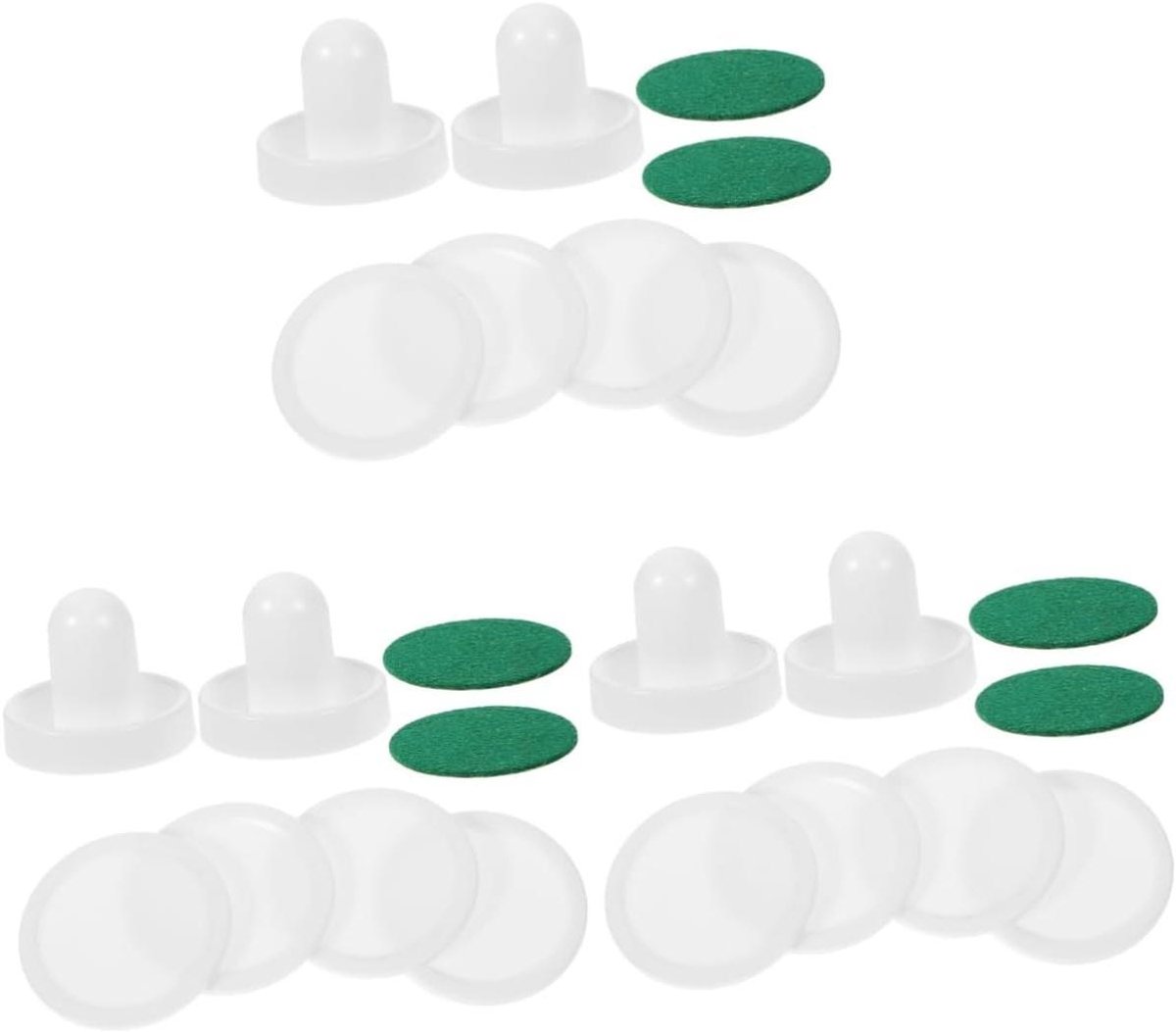 Airhockey Duwers - Paddles Vervanging - Tafelspel Spelen - Milieuvriendelijk Hars - 6x15x5 cm - Wit